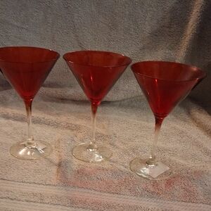 Lenox Vibrant Red Martini Glass Trio